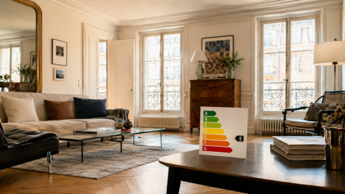 Appartement parisien avec étiquette DPE - interdiction location passoire thermique
