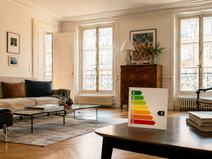 Appartement parisien avec étiquette DPE - interdiction location passoire thermique